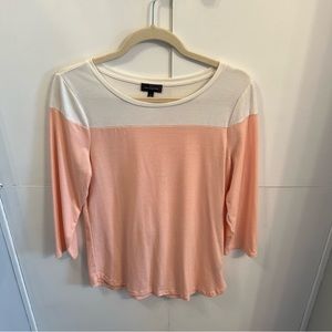 The Limited Peach and Cream 3/4 Sleeves Top.